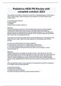 Pediatrics HESI PN Review with complete solution 2023