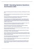 EXAM 1 Operating Systems Questions And Answers 2023