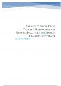 Abrams  Clinical Drug Therapy Rationales for Nursing Practice 12th Edition Frandsen Test Bank&period; updated 2024&sol;2025