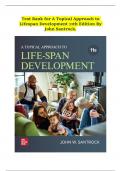 Test Bank for A Topical Approach to Lifespan Development 11th Edition By John Santrock