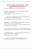 WGU Principles of Management - C483 questions with correct answers