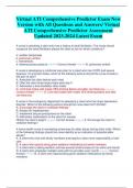 Virtual ATI Comprehensive Predictor Exam New  Version with All Questions and Answers&sol; Virtual  ATI Comprehensive Predictor Assessment Updated 2023-2024 Latest Exam