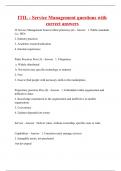 ITIL - Service Management questions with correct answers