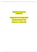 State Farm Insurance Companies Catastrophe Fire Independent AdjusterEstimatics Test Version B – Answer Key