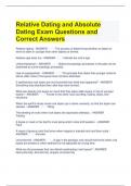 Relative Dating and Absolute Dating Exam Questions and Correct Answers