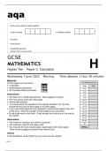 Aqa GCSE Mathematics 8300&sol;2H Question Paper June2023 Higher Tier Paper 2 Calculator Final&period;