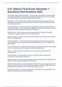 U&period;S&period; History Final Exam Semester 1 Questions And Answers 2023