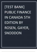 &lbrack;TEST BANK&rsqb; PUBLIC FINANCE IN CANADA 5TH EDITION BY ROSEN&comma; GAYER&comma; SNODDON&period;