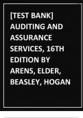 [TEST BANK] AUDITING AND ASSURANCE SERVICES, 16TH EDITION BY ARENS, ELDER, BEASLEY, HOGAN.