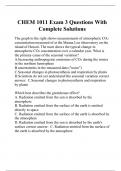 CHEM 1011 Exam 3 Questions With Complete Solutions