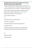 WGU D027 Patho Pharm Exam Questions and Answers &lpar;Verified Answers&rpar; Latest Update 2023