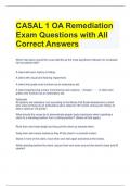 CASAL 1 OA Remediation Exam Questions with All Correct Answers 