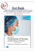 Test Bank FOR FUNDAMENTALS OF NURSING THE ACT AND SCIENCE OF PERSON-CANTERED CARE 11TH EDITION Audrey Berman, Shirlee Snyder & Geralyn Frandsen (with Answer Key) 