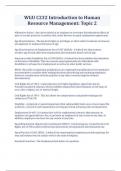WGU C232 Introduction to Human Resource Management Topic 2