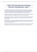 WGU C232 Introduction to Human Resource Management- topic 7