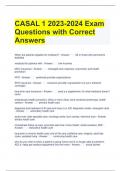 CASAL 1 2023-2024 Exam Questions with Correct Answers 