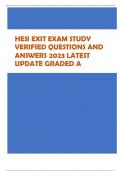 HESI EXIT EXAM STUDY VERIFIED QUESTIONS AND  ANSWERS 2023 LATEST  UPDATE GRADED A