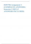 IOP3706 Assignment 1 (COMPLETE ANSWERS) Semester 2 2023 (3 ANSWERS INCLUDED)