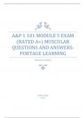 A&P 1 101 MODULE 5 EXAM &lpar;RATED A&plus;&rpar; MUSCULAR QUESTIONS AND ANSWERS- PORTAGE LEARNING A&plus;