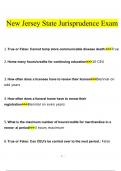 New Jersey Jurisprudence Exam 2023 - 2024 STUDY BUNDLE PACK SOLUTION &lpar;Questions and Answers &rpar;&lpar;Verified&rpar;