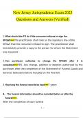 New Jersey Jurisprudence Exam  questions and answers Latest 2023 - 2024 100&percnt; correct answers