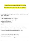 New Jersey Jurisprudence Study Exam   questions and answers Latest 2023 - 2024 100&percnt; correct answers
