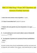NSG 233 Med Surg 3 Exam  questions and answers Latest 2023 - 2024 100% correct answers