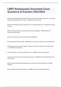 LMRT-Radiography Essentials Exam Questions & Answers 2023&sol;2024