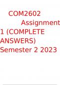 COM2602 Assignment 1 (COMPLETE ANSWERS) Semester 2 2023
