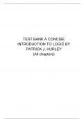 Test Bank A Concise Introduction to Logic by Patrick J. Hurley