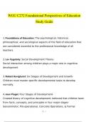 WGU C272- Foundational Perspectives of Education  questions and answers Latest 2023 - 2024 100&percnt; correct answers
