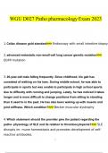 WGU D027 Patho pharmacology Exam   questions and answers Latest 2023 - 2024 100&percnt; correct answers