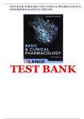 TEST BANK FOR BASIC AND CLINICAL PHARMACOLOGY 14TH EDITION KATZUNG TREVOR 