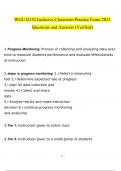 WGU D152 Inclusive Classroom Practice Exam  questions and answers Latest 2023 - 2024 100&percnt; correct answers