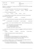 Chem 108 - Exam 3 Sample