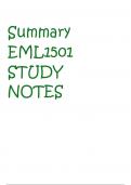 Summary EML1501 STUDY NOTES
