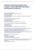 Hartman's Nursing Assistant Care Chapter 3 Exam 2023-2024 Questions and Answers (Graded A)