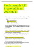 Fundamentals ATI Proctored Exam 2023/2024