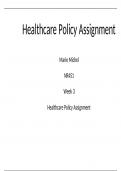 Healthcare Policy Assignment  Marie Michel NR451 Week 3 