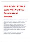 GCU BIO-202 EXAM 2  100% PASS VERIFIED  Questions and  Answers