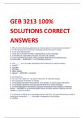 GEB 3213 100% SOLUTIONS CORRECT ANSWERS 2023/2024 questions and correct answers 100%