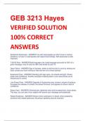 GEB 3213 Hayes VERIFIED SOLUTION 100% CORRECT ANSWERS