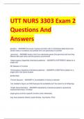 UTT NURS 3303 Exam 2 Questions And  Answers