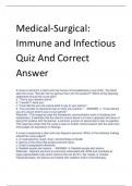 Medical-Surgical:  Immune and Infectious  Quiz And Correct  Answer 