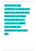 TEST BANK FOR AUDITING & ASSURANCE SERVICES, 8TH EDITION, TIMOTHY LOUWERS, PENELOPE BAGLEY, ALLEN BLAY, JERRY STRAWSER, JAY THIBODEAU-latest-2023-2024