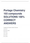 Portage Chemistry  103 compounds SOLUTIONS 100%  CORRECT  ANSWERS