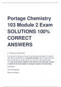 Portage Chemistry  103 Module 2 Exam SOLUTIONS 100%  CORRECT  ANSWERS