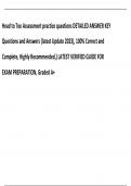 Head to Toe Assessment practice questions DETAILED ANSWER KEY  Questions and Answers &lpar;latest Update 2023&rpar;&comma; 100&percnt; Correct and  Complete&comma; Highly Recommended&comma;&rpar; LATEST VERIFIED GUIDE FOR  EXAM PREPARATION&comma; Graded A&plus;