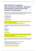 ONC Pediatric, Congenital, Neuromuscular Conditions, Operative Orthopaedics Practice Exam with answers