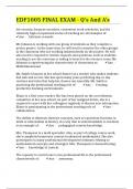 EDF1005 FINAL EXAM - Q&rsquo;s And A&rsquo;s